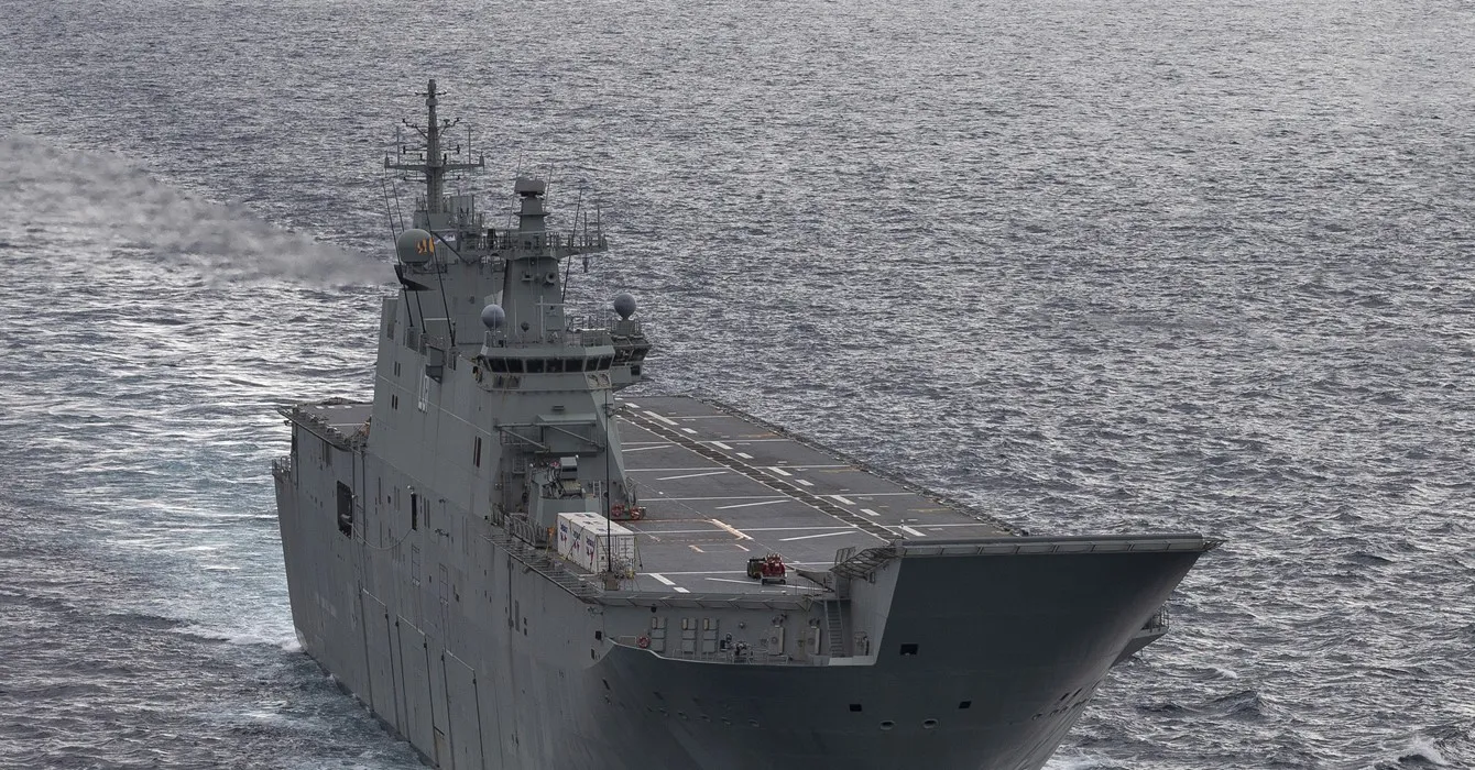 Royal Navy HMAS Adelaide at sea